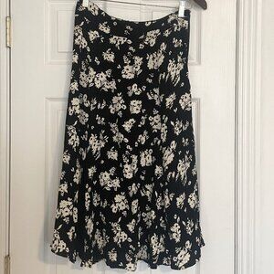 Sezane "Tabata" skirt in black and white floral